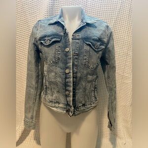 & Denim Light Cropped Denim Jacket Size 8